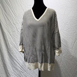 Lane Bryant Black and white Striped sweater top